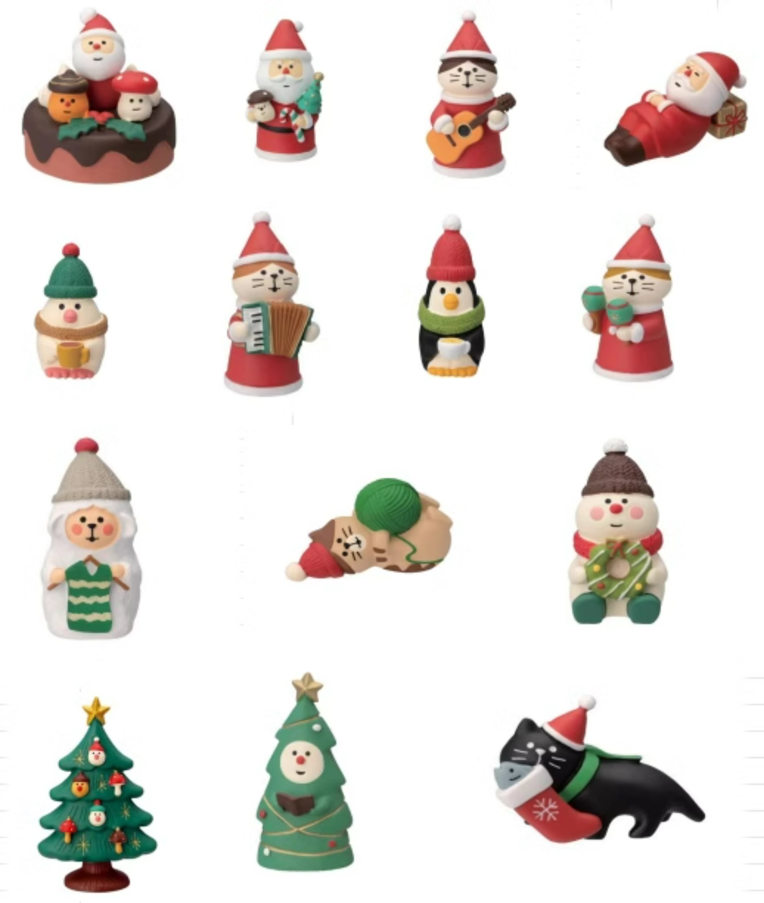 Christmas Gift Zakka Santa Claus Finch Snowman Japanese Style Cat Mushroom Forest Christmas Ball Decoration