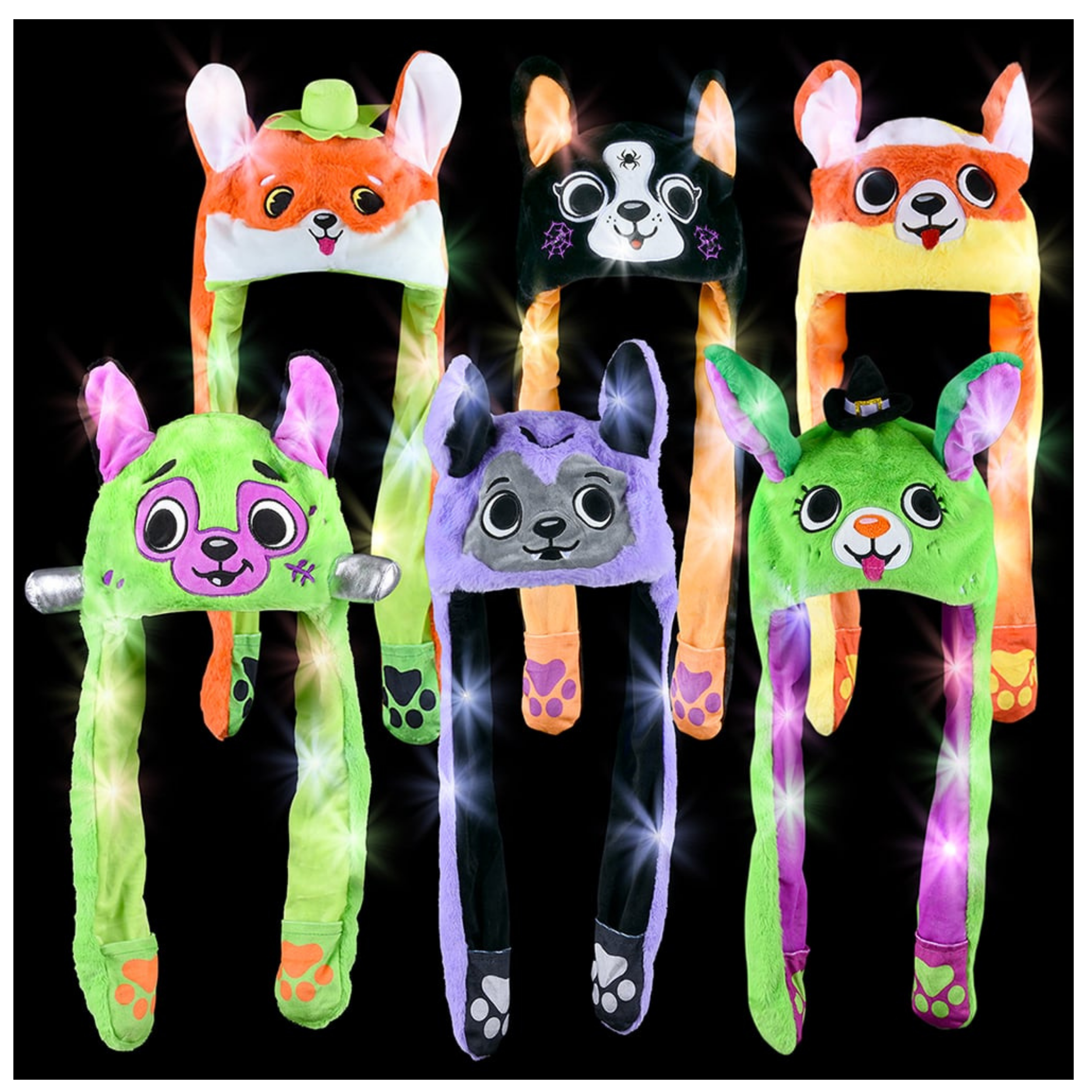 Halloween Themed Popping Ear Light Up Hat For Kids - Assorted