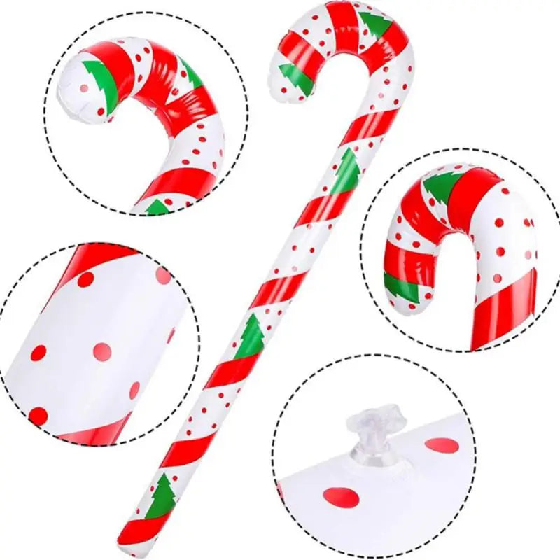 Inflatable Christmas Candy Cane Stick Balloons Merry Christmas Decorations For Home 2024 Xmas Navidad Natal Gifts New Year 2025